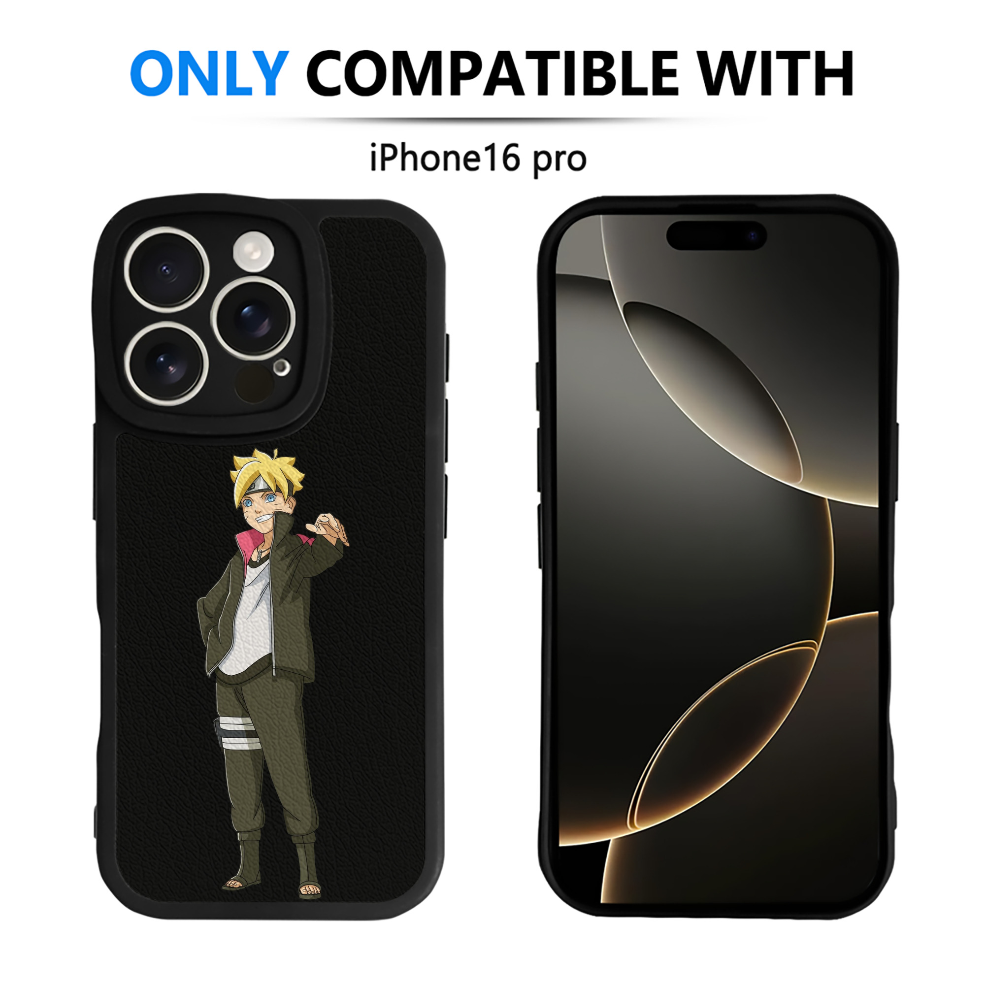 （画像用） NARUTO -ナルト- うずまき ボルト Uzumaki Boruto 【iPhone 16シリーズ対応】シリコンスマホケース（レザー調） 材質：シリコン
